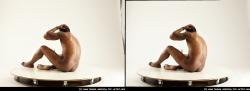 Nude Man Black Sitting poses - simple Muscular Short Black Sitting poses - ALL 3D Stereoscopic poses Realistic